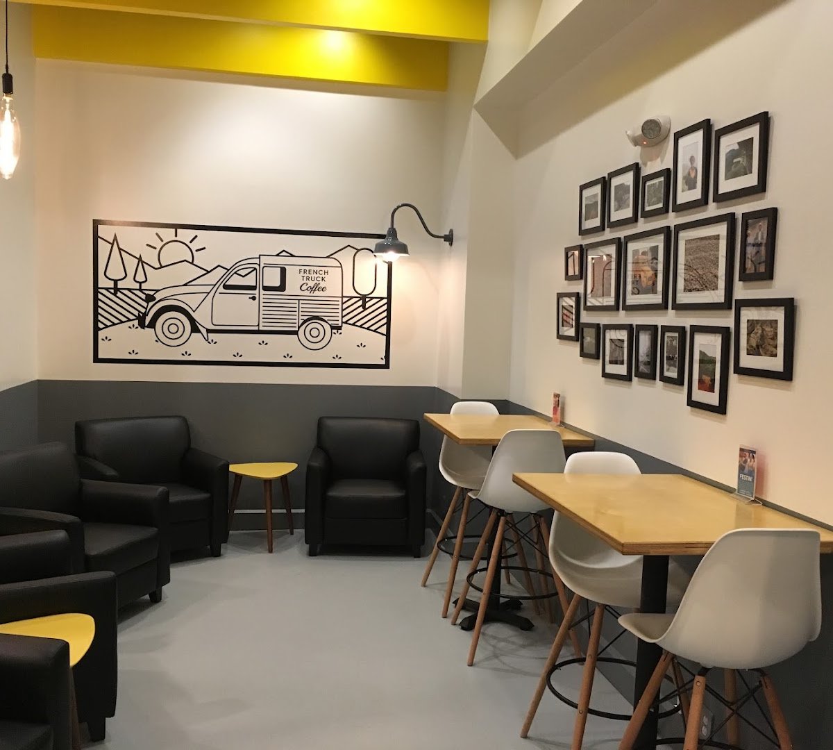 Interior of French Truck Coffee, specialty coffee shop in New Orleans