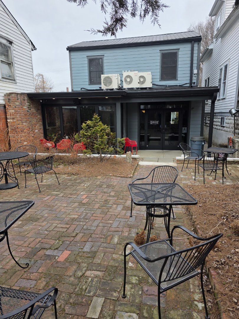 Storefront of Hinterhof Coffee Rösteri, specialty coffee shop in Louisville