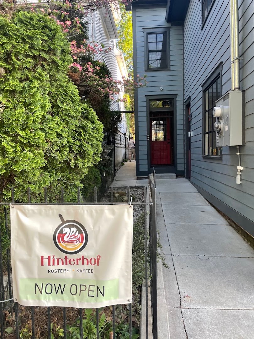 Storefront of Hinterhof Coffee Rösteri, specialty coffee shop in Louisville