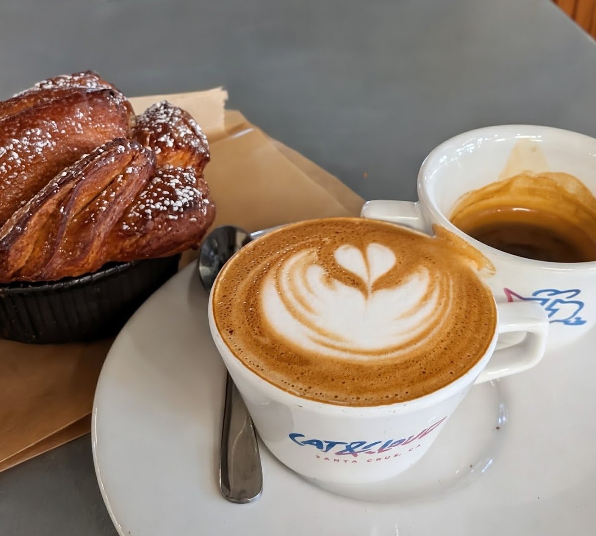 Coffee at Cat & Cloud Coffee, specialty coffee shop in Santa Cruz