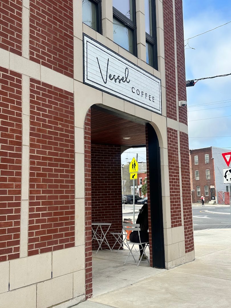 Storefront of Vessel Coffee Collective, specialty coffee shop in Philadelphia