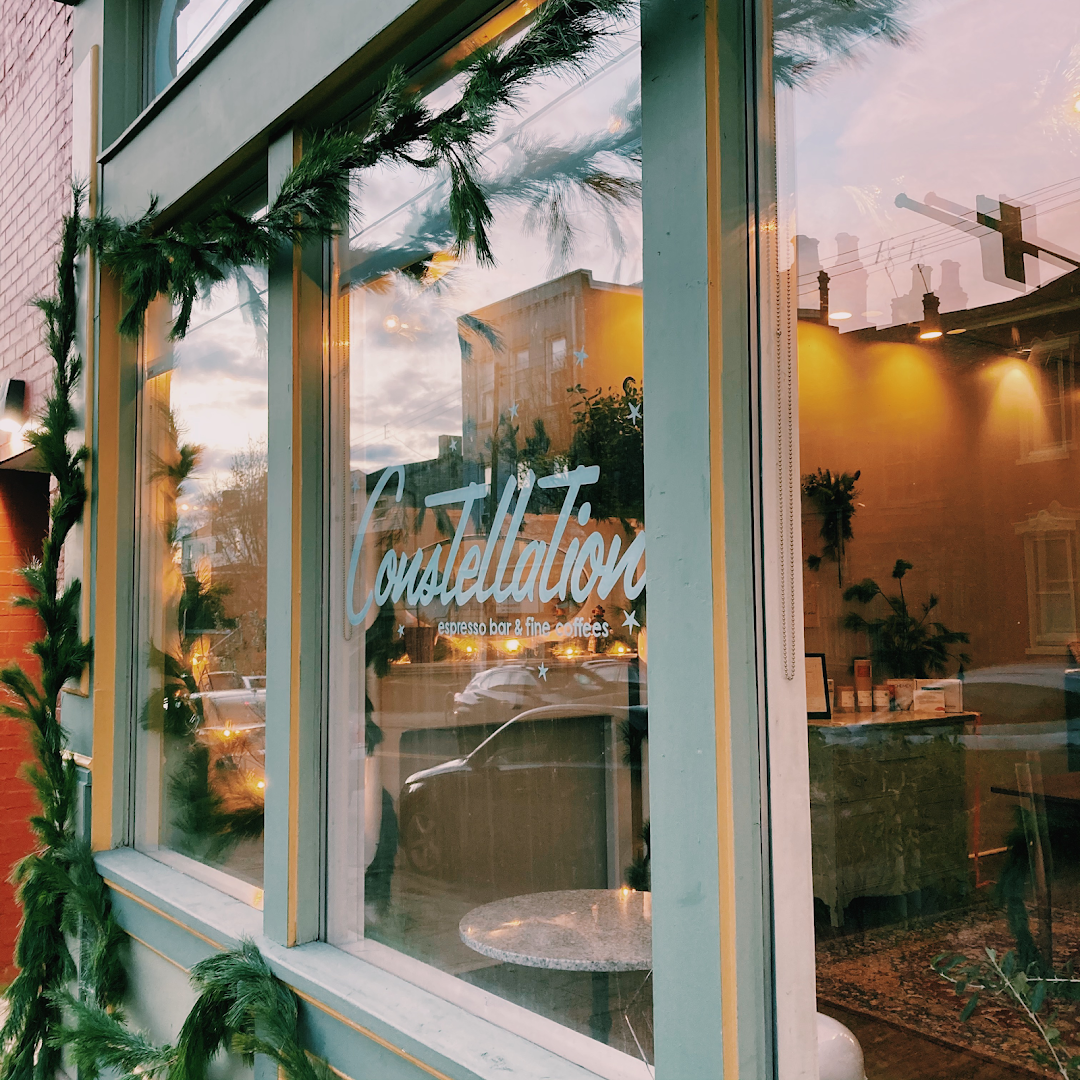 Storefront of Constellation Coffee, specialty coffee shop in Pittsburgh