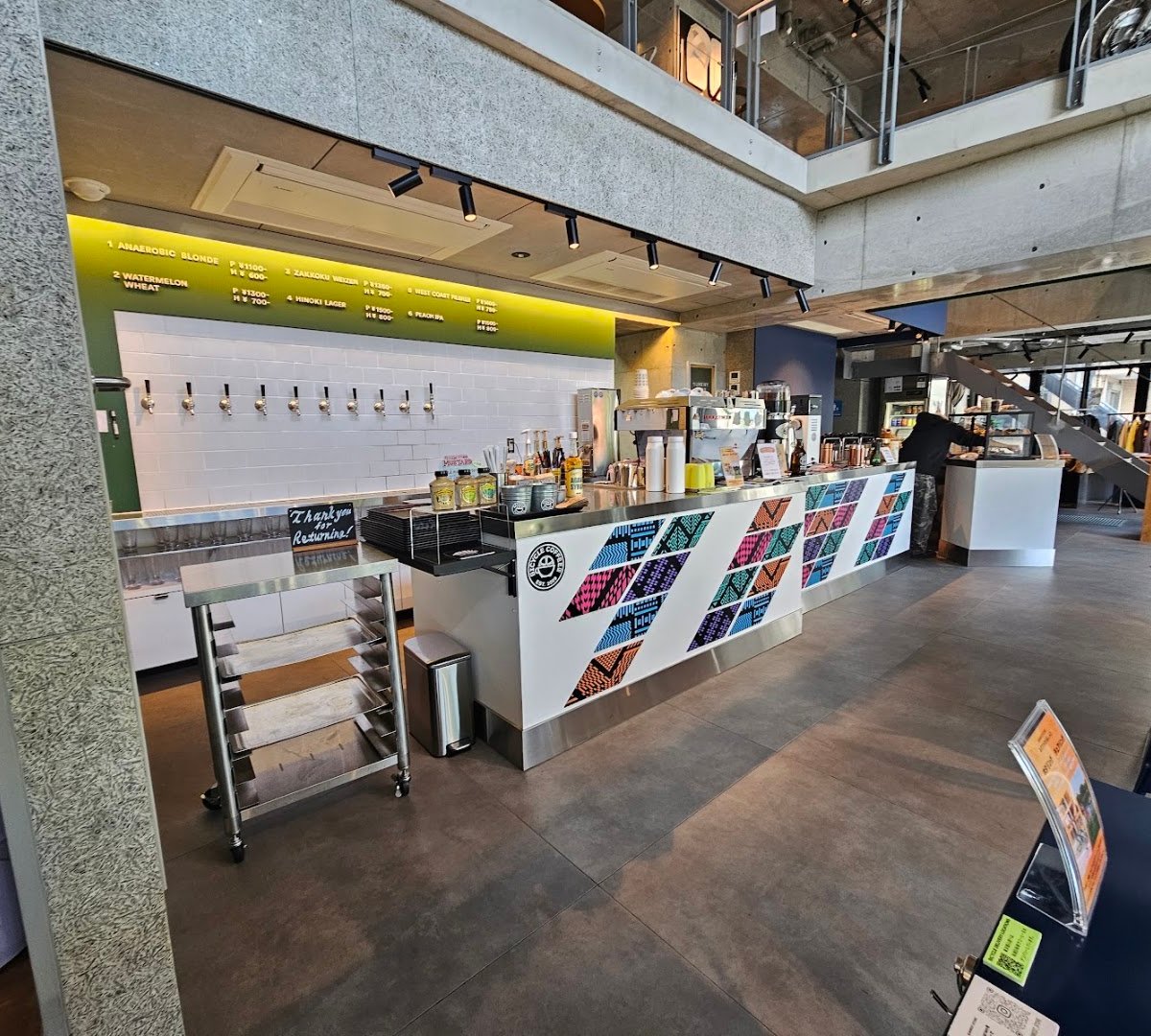 Interior of Bicycle Coffee Tokyo, specialty coffee shop in Tokyo