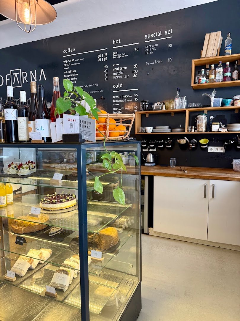 Interior of Kofárna Újezd, specialty coffee shop in Prague