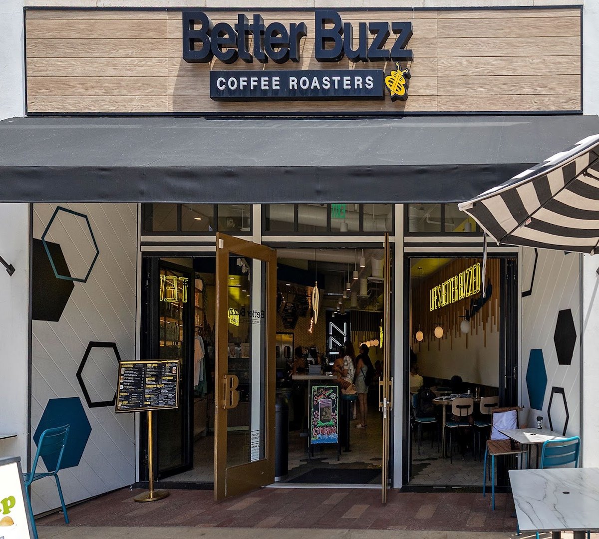 Storefront of Better Buzz Coffee Coronado, specialty coffee shop in San Diego