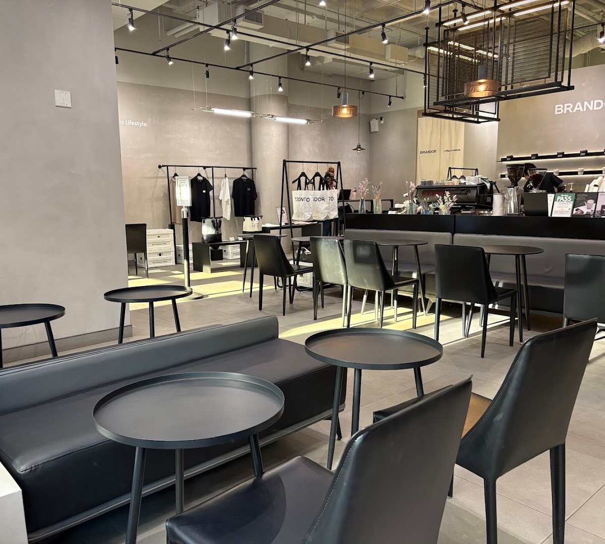 Interior of BRANDOR COFFEE, specialty coffee shop in Toronto