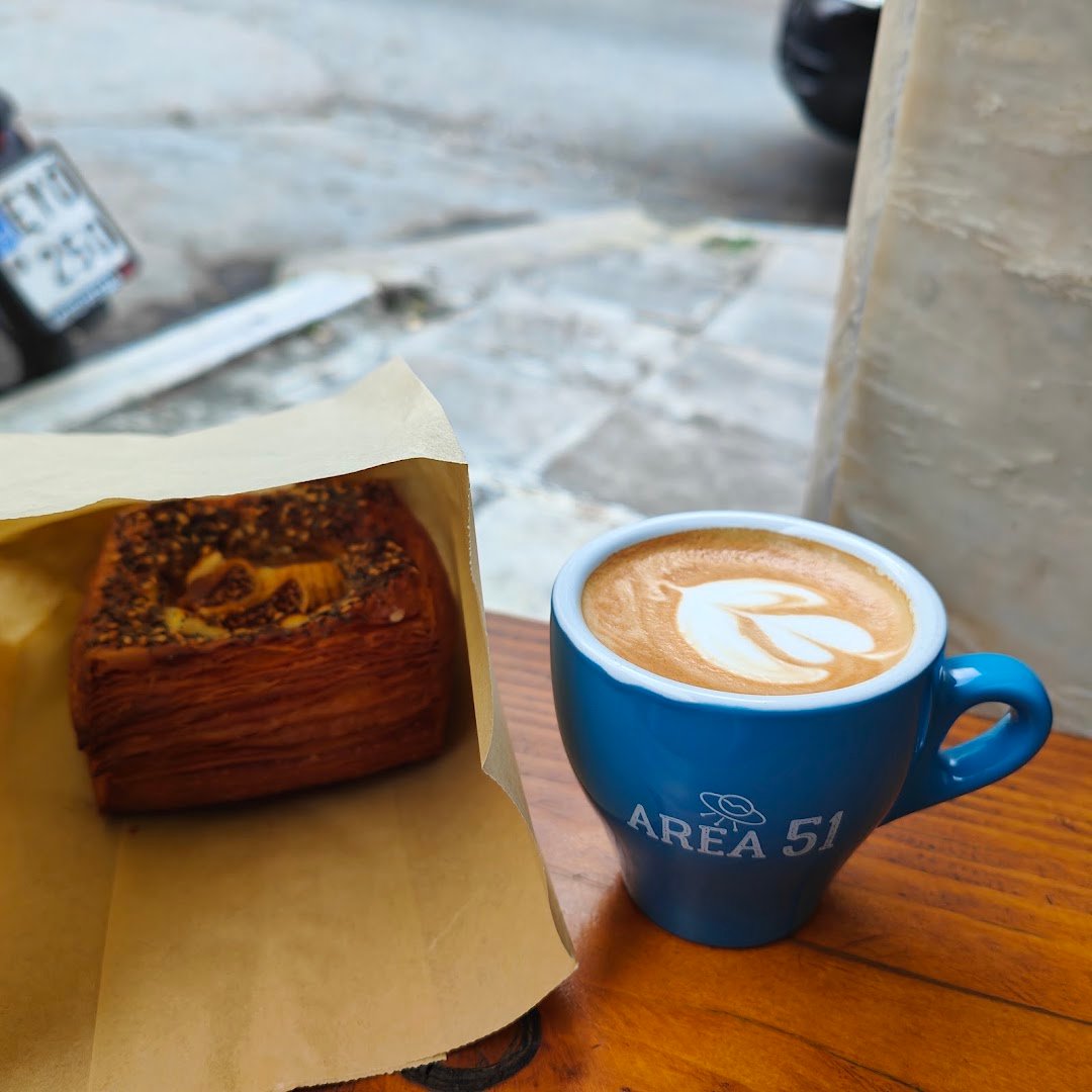 Coffee at Fika coffee & croissant, specialty coffee shop in Athens