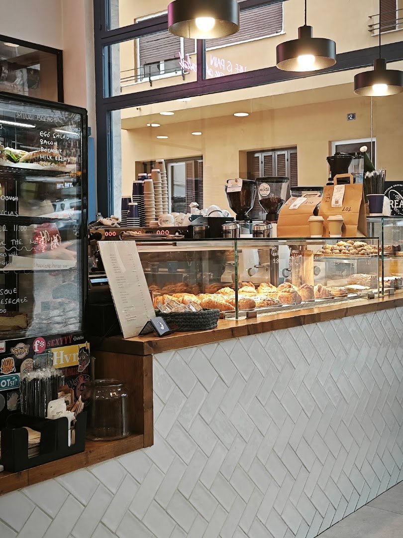 Interior of Fika coffee & croissant, specialty coffee shop in Athens