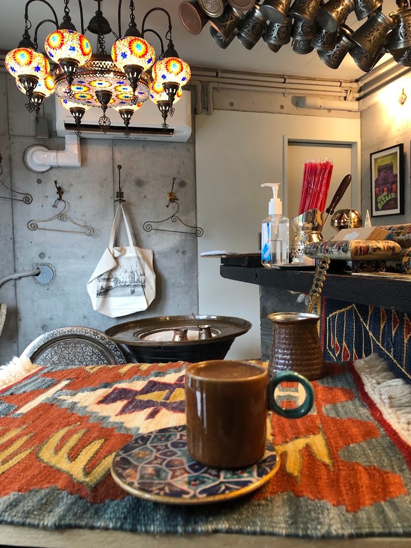 Interior of The Mosque Coffee, specialty coffee shop in Tokyo
