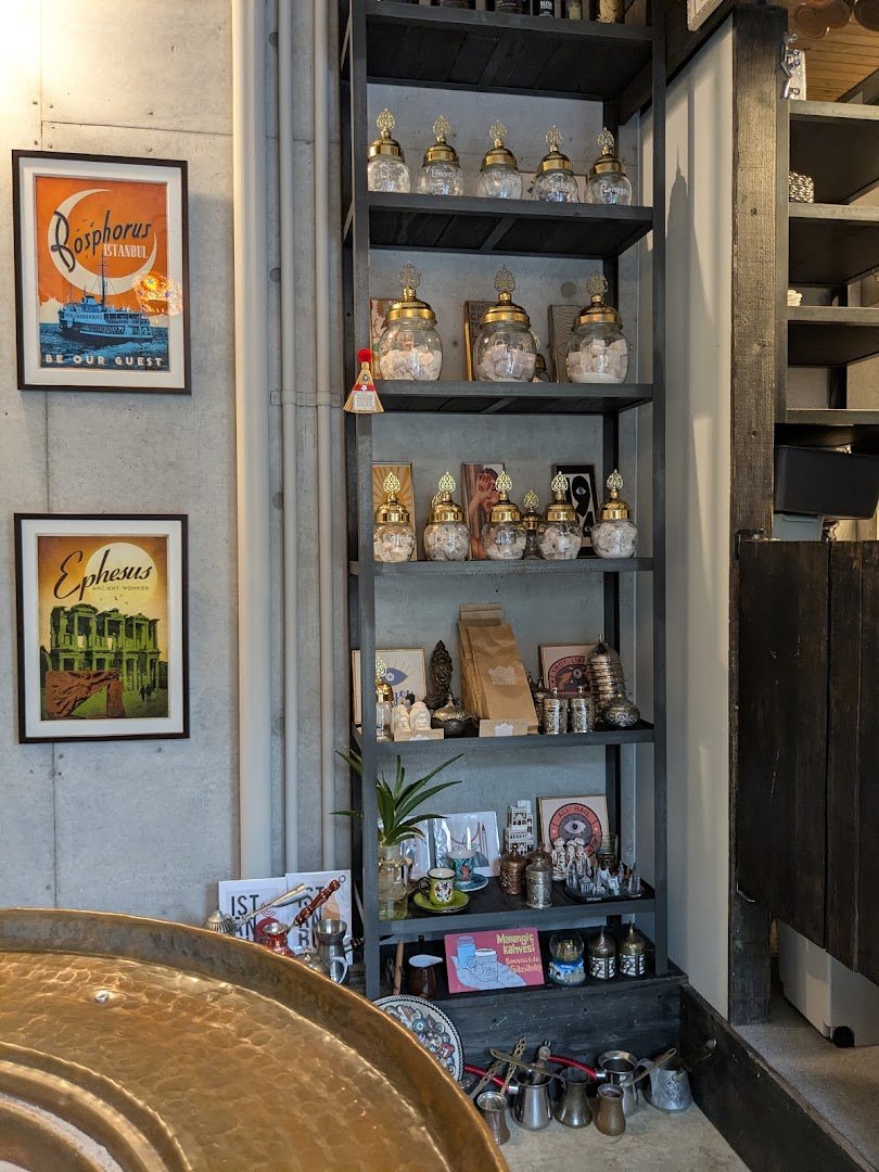 Interior of The Mosque Coffee, specialty coffee shop in Tokyo