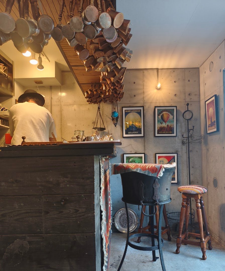 Interior of The Mosque Coffee, specialty coffee shop in Tokyo