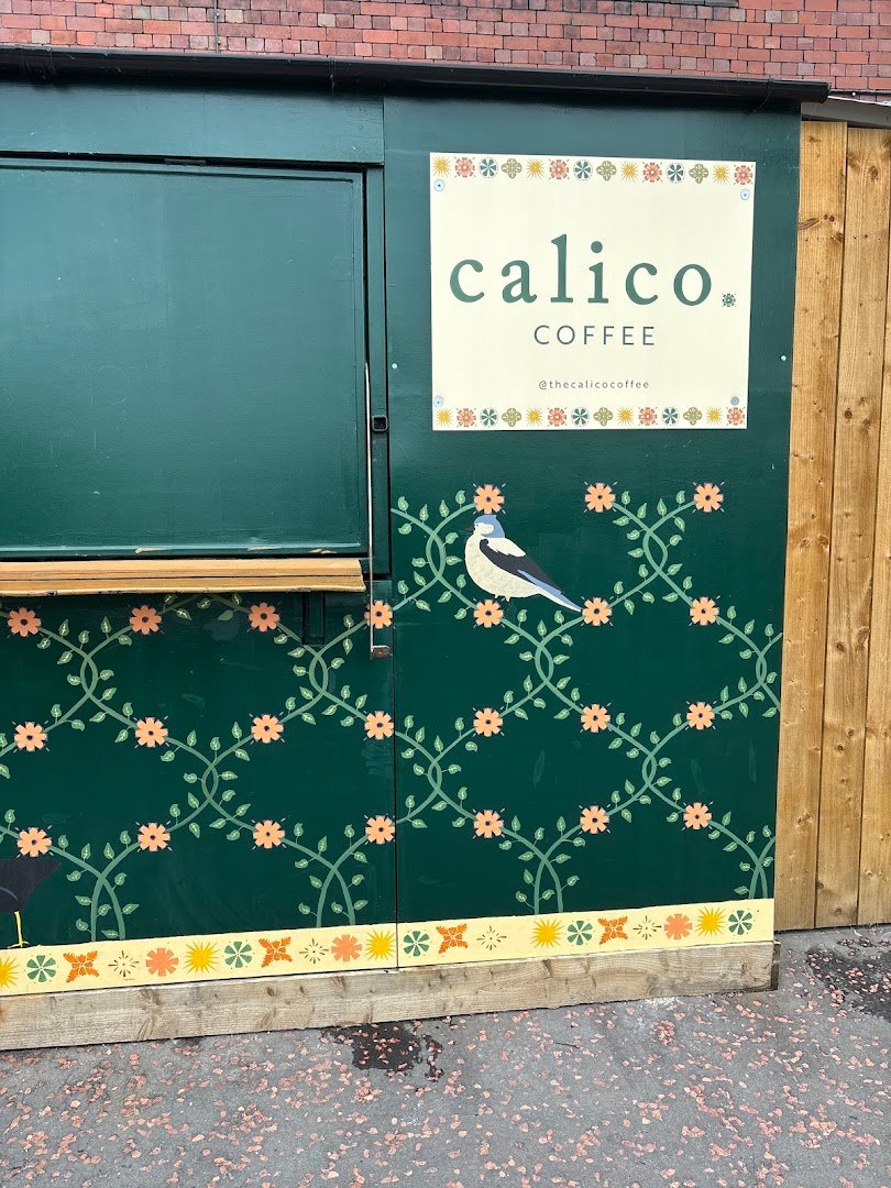 Signage at Calico Coffee, specialty coffee shop in Manchester