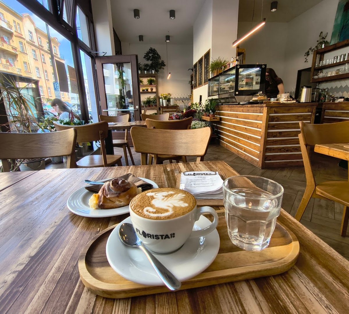 Coffee at Florista Café, specialty coffee shop in Prague