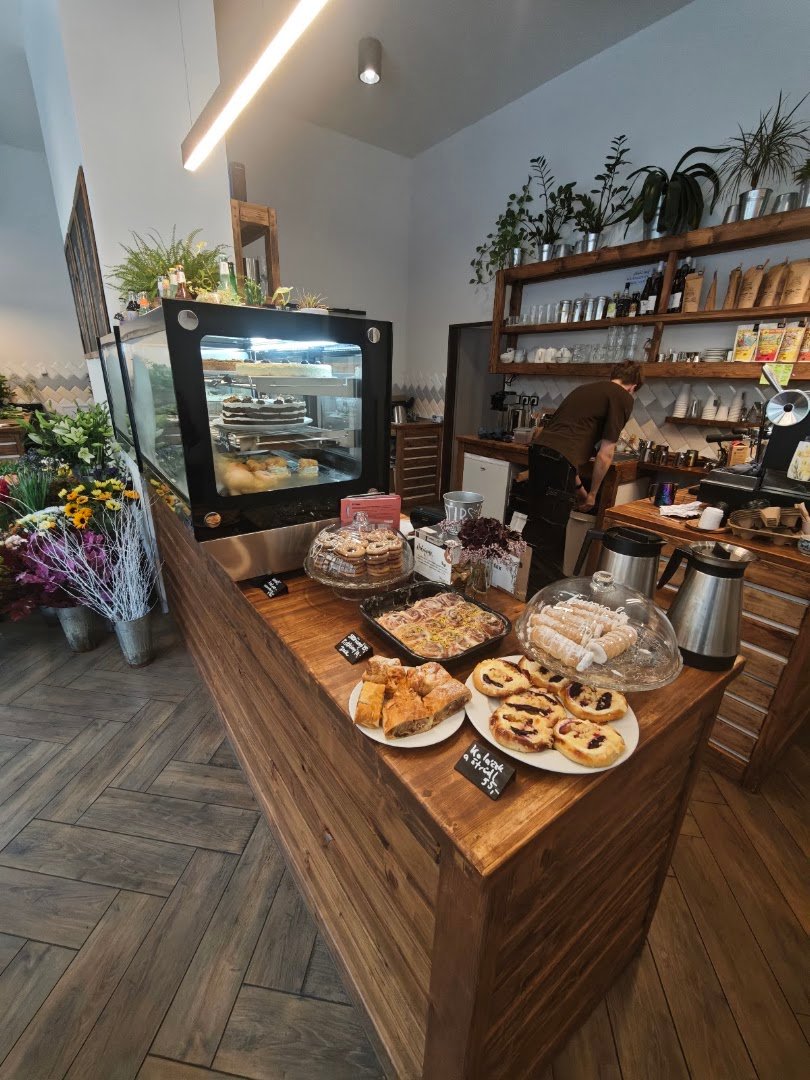 Interior of Florista Café, specialty coffee shop in Prague