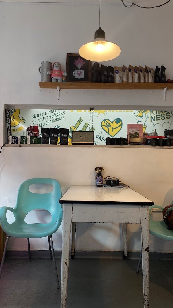 Interior of Yonke, specialty coffee shop in Mexico City