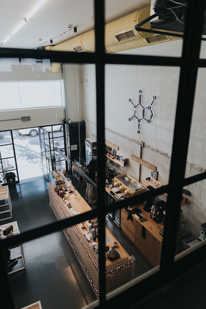 Interior of Qahwa Roastery, specialty coffee shop in Athens