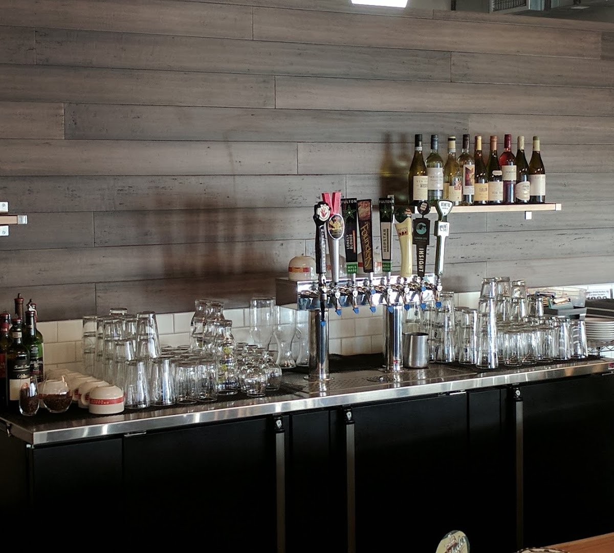 Interior of Sisters' Sludge Coffee Cafe and Wine Bar, specialty coffee shop in Minneapolis