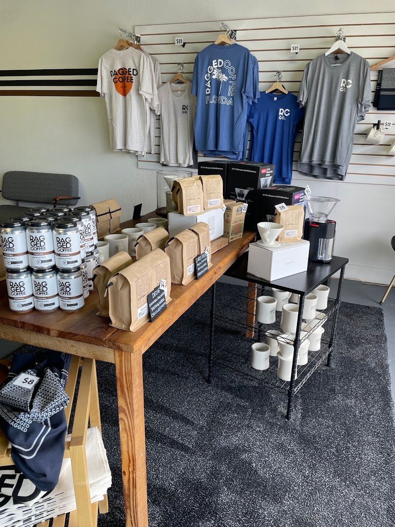 Interior of Ragged Coffee Company, specialty coffee shop in Tampa-St. Petersburg