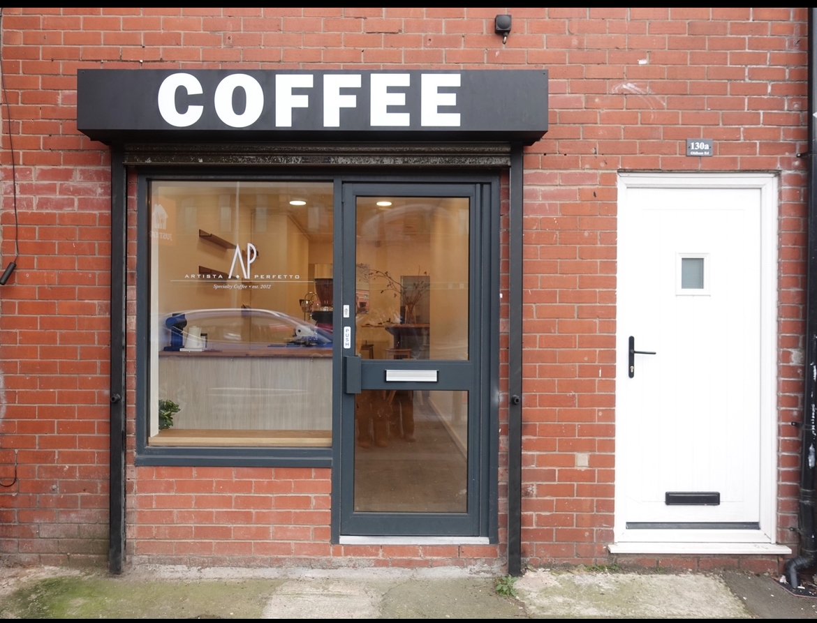 Storefront of ARTISTA PERFETTO (Ancoats), specialty coffee shop in Manchester