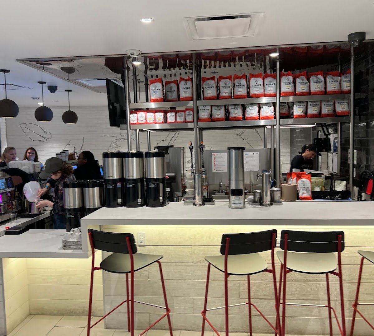 Interior of Tinker Coffee Co., specialty coffee shop in Indianapolis