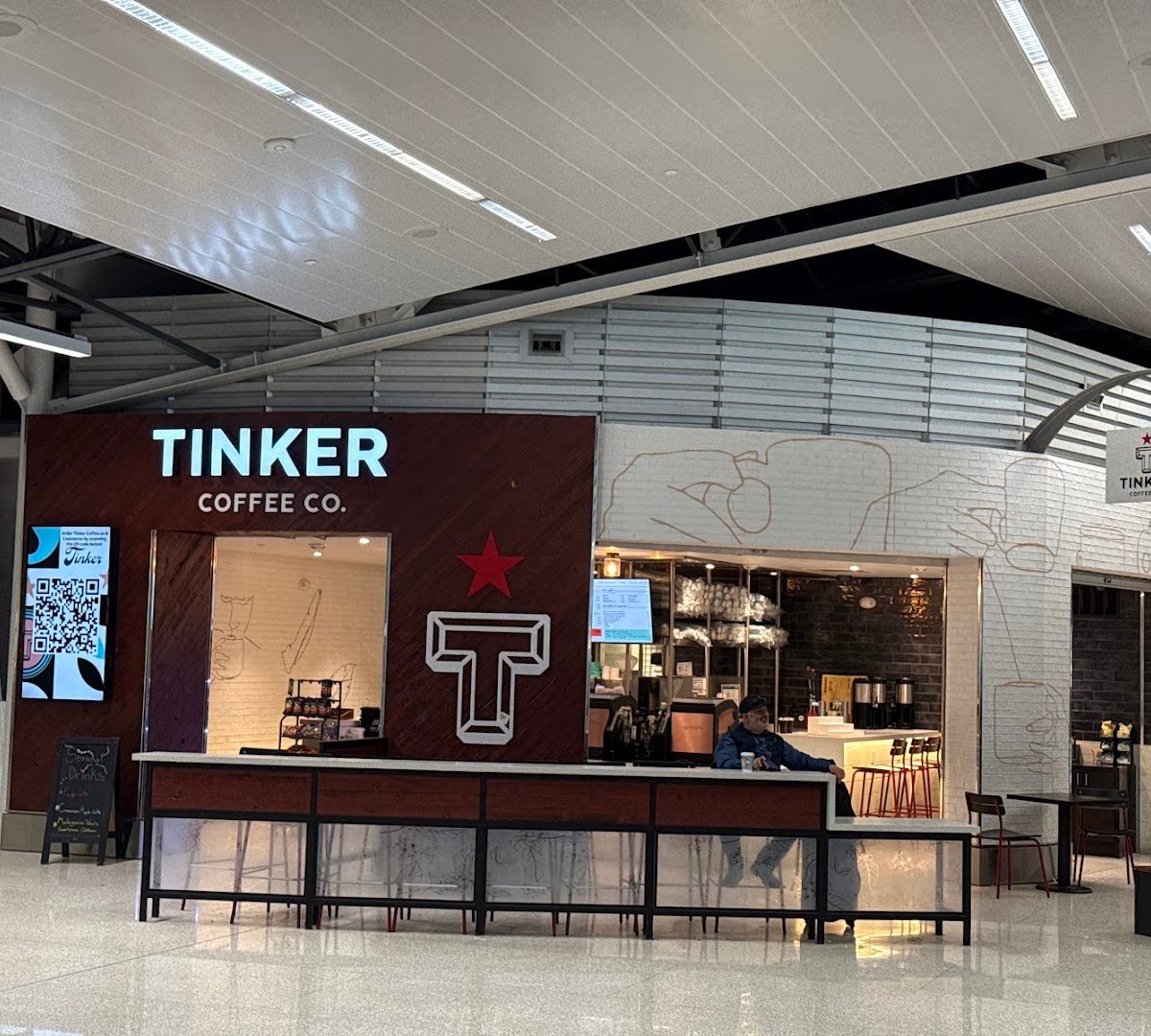 Storefront of Tinker Coffee Co., specialty coffee shop in Indianapolis