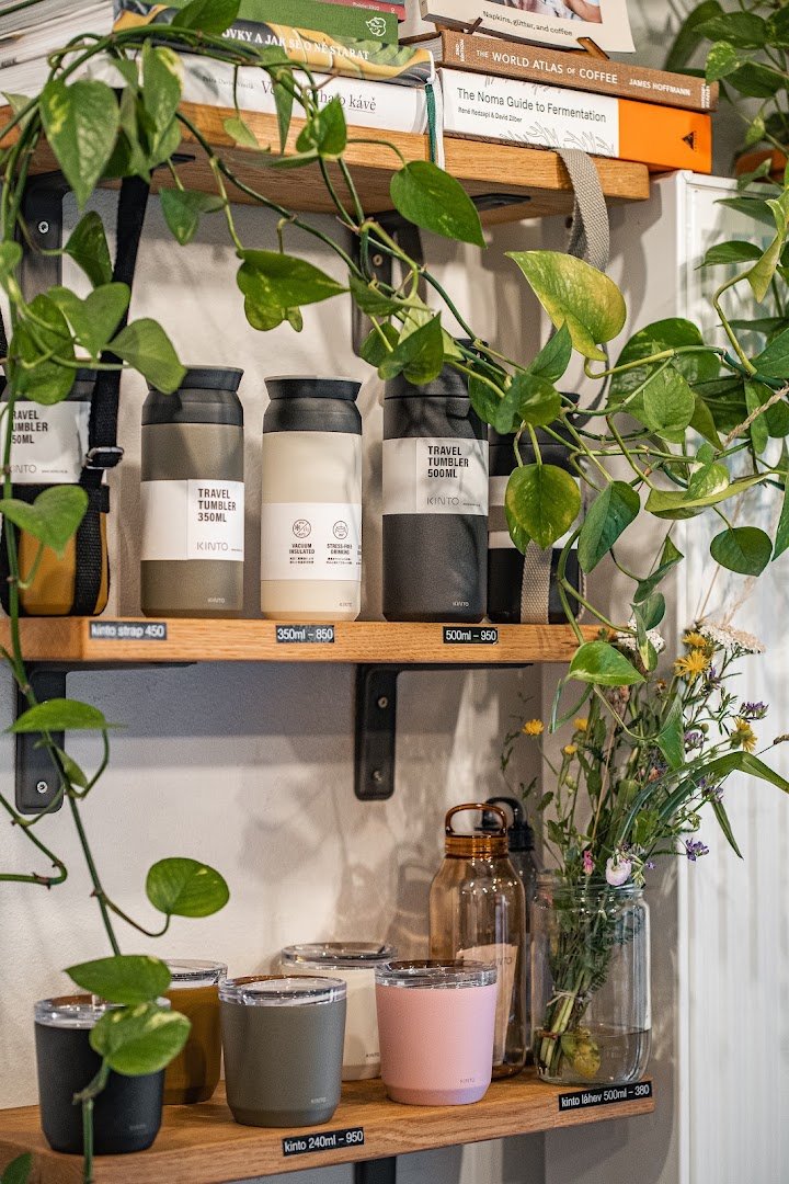 Interior of cafē borzoi, specialty coffee shop in Prague