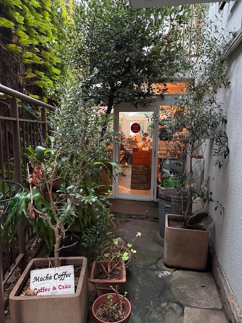 Storefront of Mocha Coffee, specialty coffee shop in Tokyo