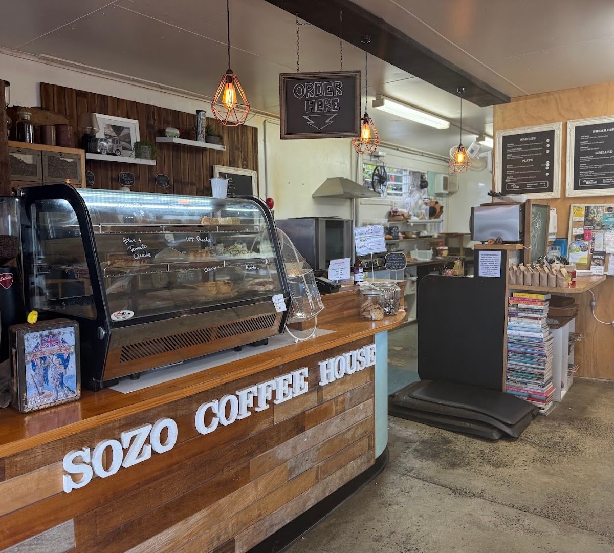 Interior of Sozo Coffee House, specialty coffee shop in Auckland