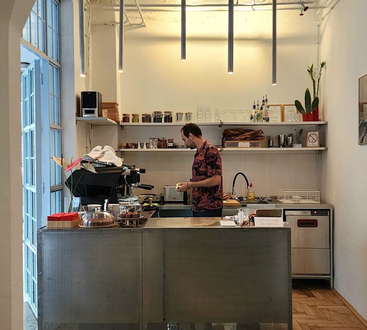 Interior of Forum, specialty coffee shop in Belgrade