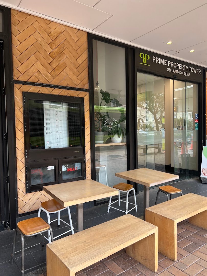 Storefront of cafe CLOUD, specialty coffee shop in Wellington