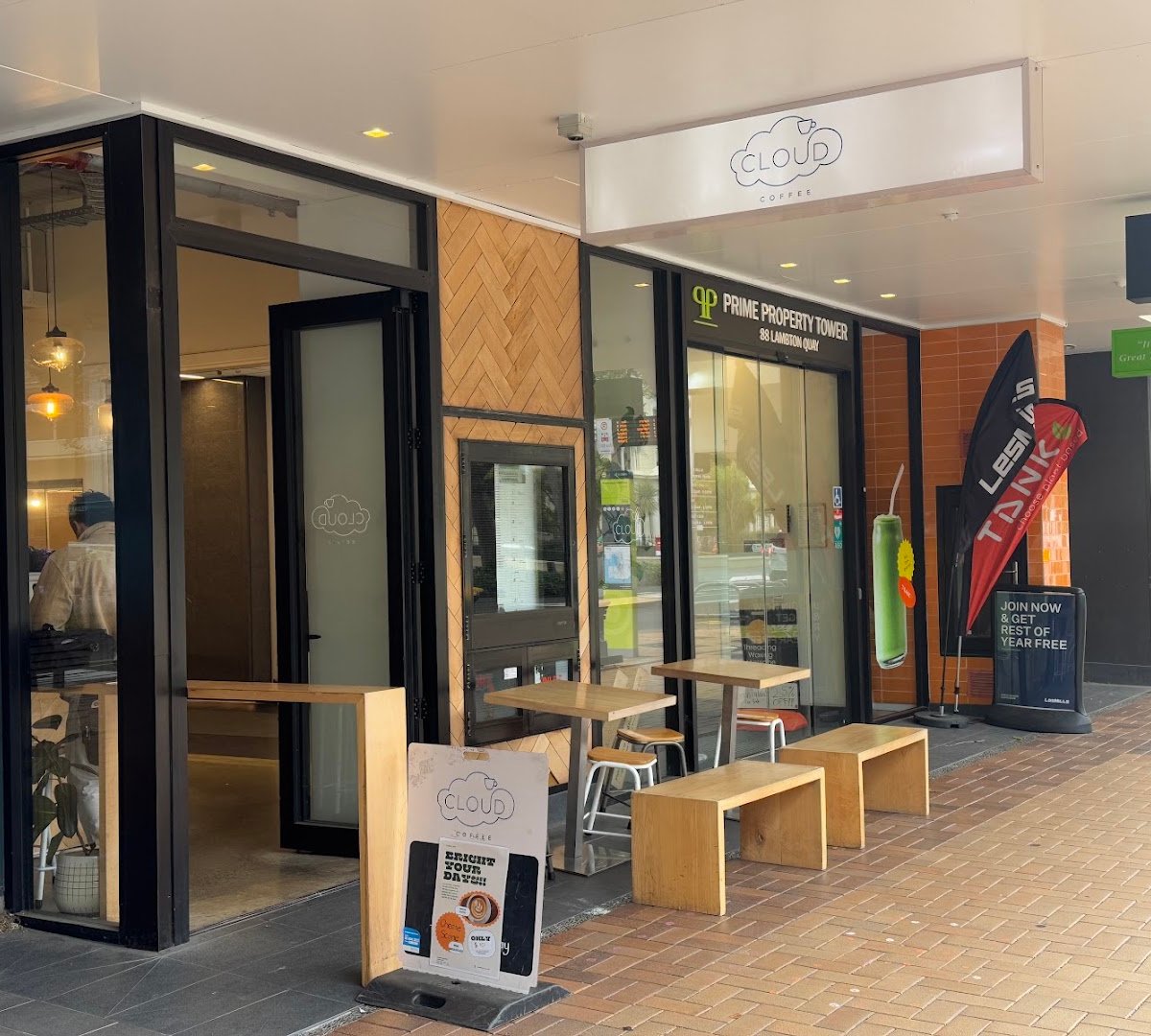 Storefront of cafe CLOUD, specialty coffee shop in Wellington