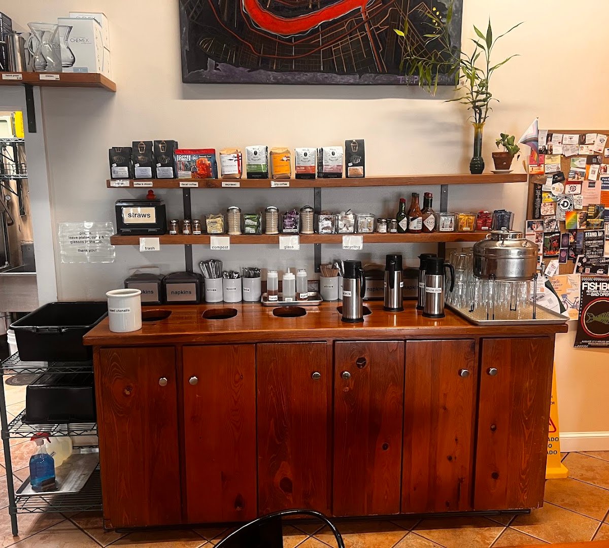 Interior of avenue cafe, specialty coffee shop in New Orleans