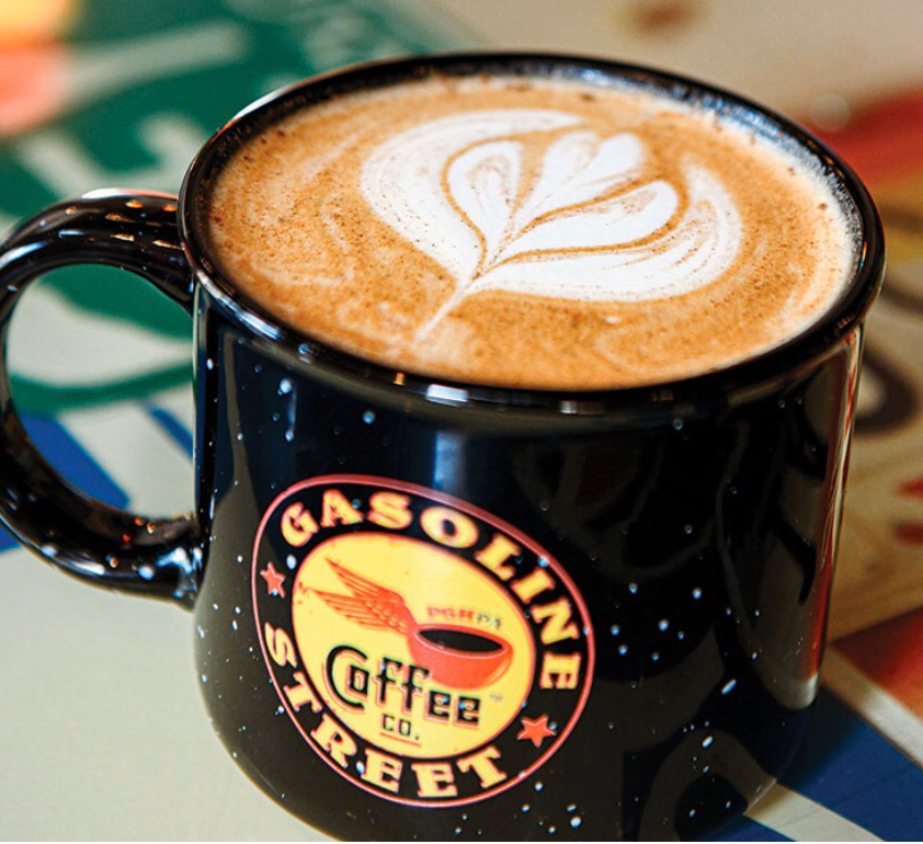 Coffee at Gasoline Street Coffee Company, specialty coffee shop in Pittsburgh