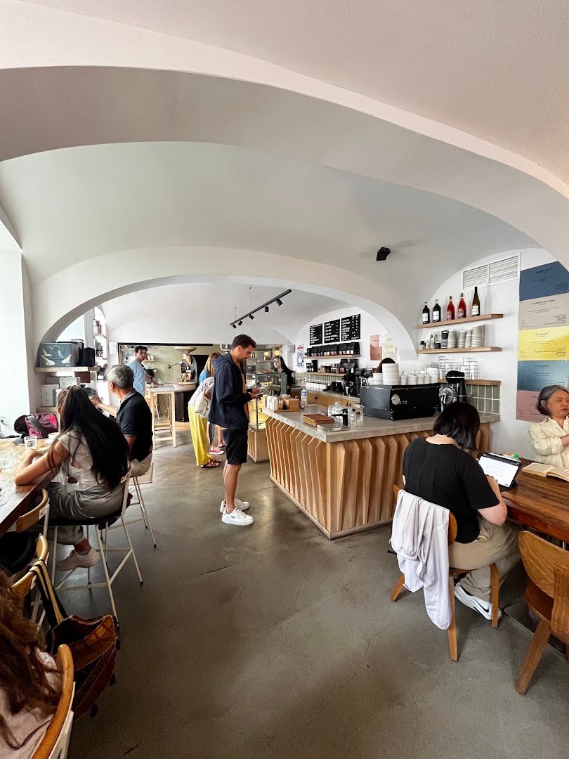 Interior of Jonas Reindl Coffee Roasters, specialty coffee shop in Vienna