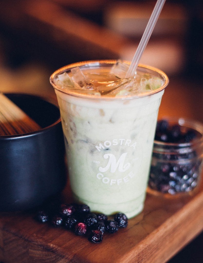 Coffee at Mostra Coffee, specialty coffee shop in San Diego