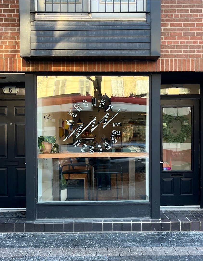 Storefront of Mercury Espresso, specialty coffee shop in Toronto