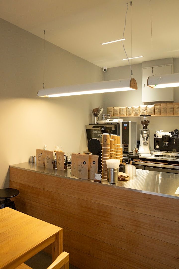 Interior of THE BARN Café Chungdam, specialty coffee shop in Seoul