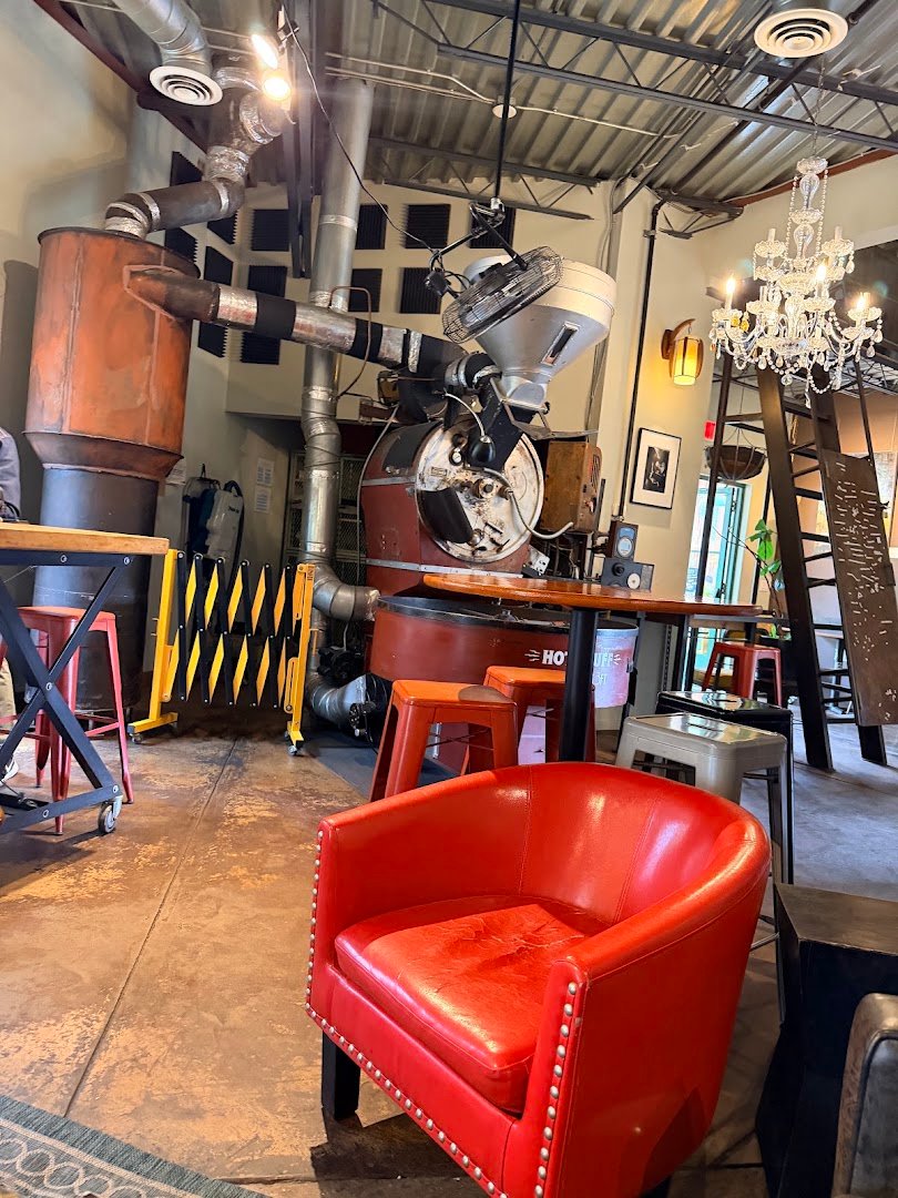 Interior of Iconik Coffee Roasters, Lena, specialty coffee shop in Santa Fe