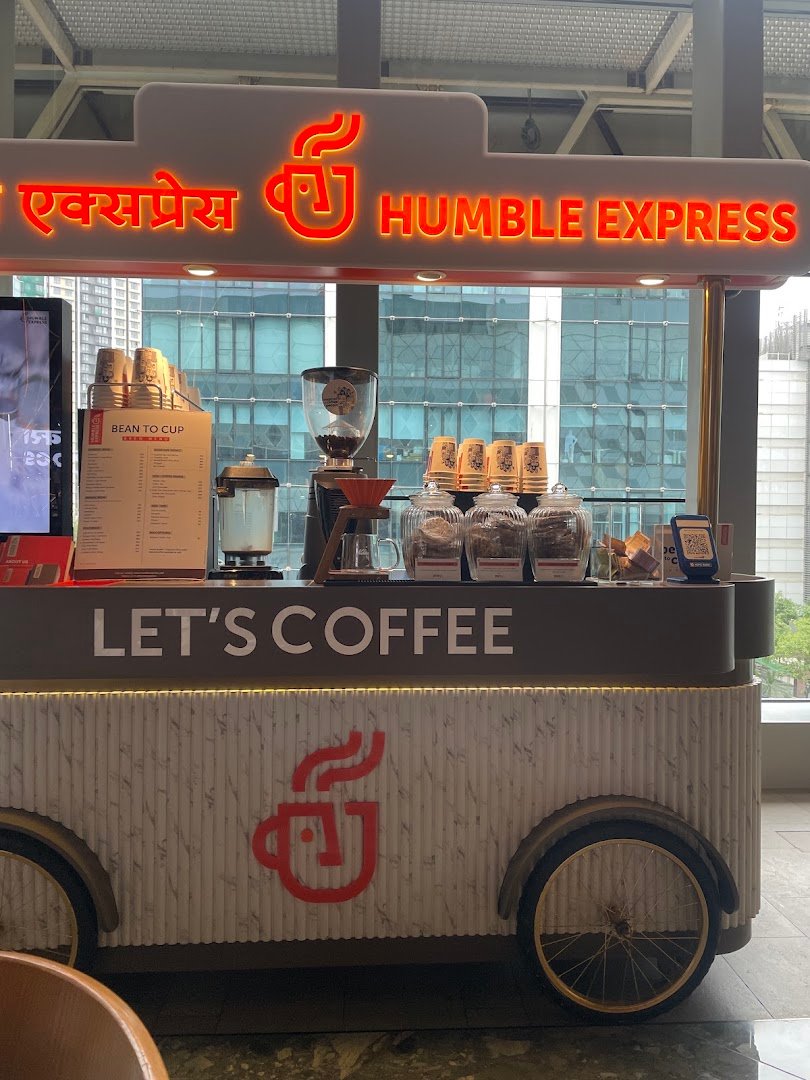 Storefront of Humble Express, specialty coffee shop in Mumbai