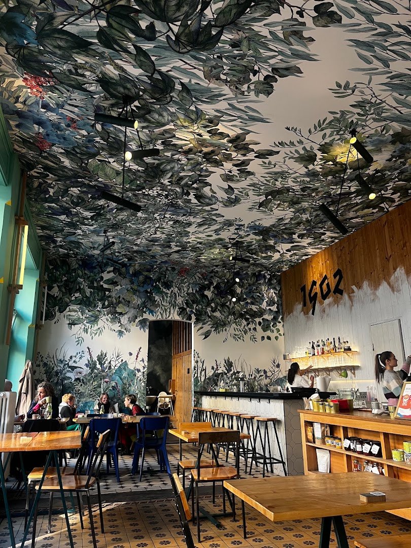 Interior of Spižírna 1902, specialty coffee shop in Prague