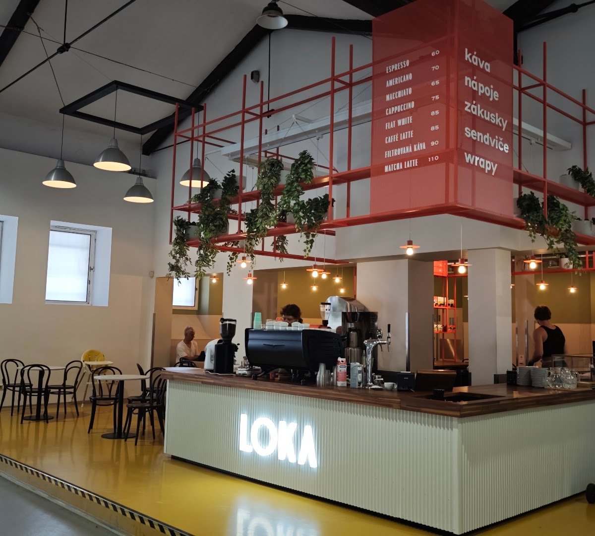 Interior of LOKA Alza.cz by doubleshot, specialty coffee shop in Prague