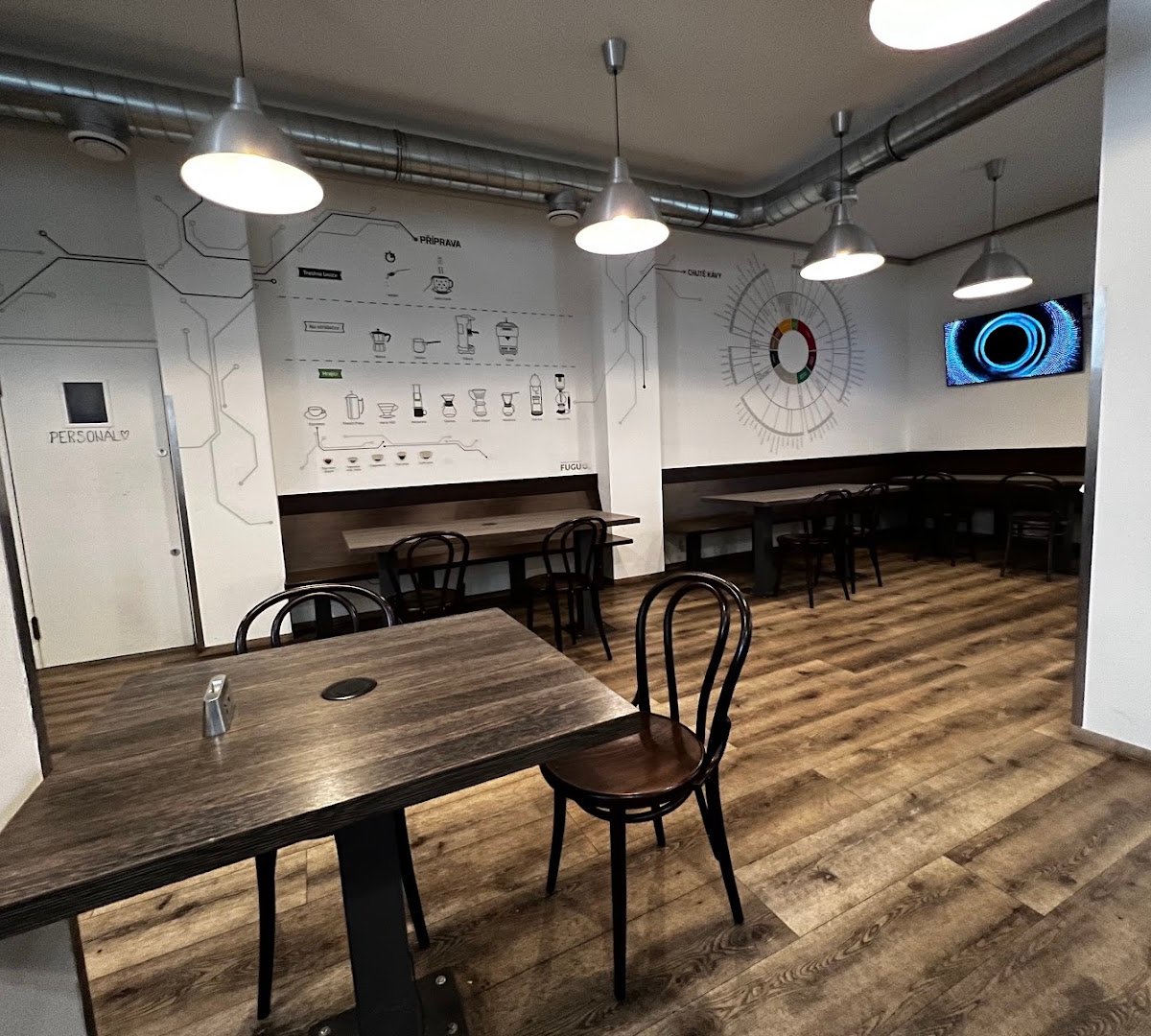 Interior of LOKA Alza.cz by doubleshot, specialty coffee shop in Prague