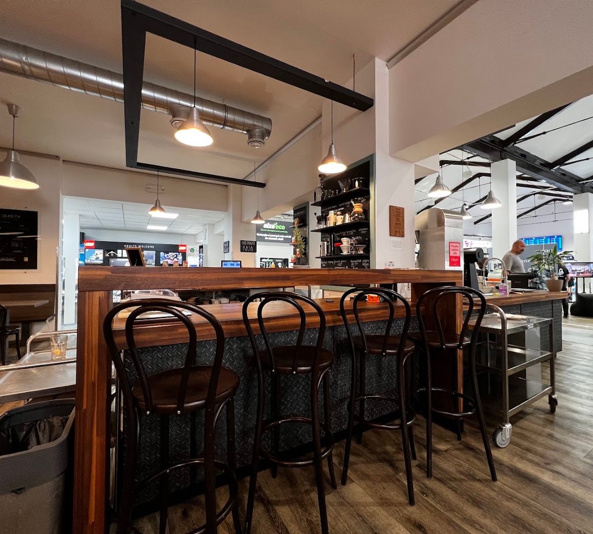 Interior of LOKA Alza.cz by doubleshot, specialty coffee shop in Prague
