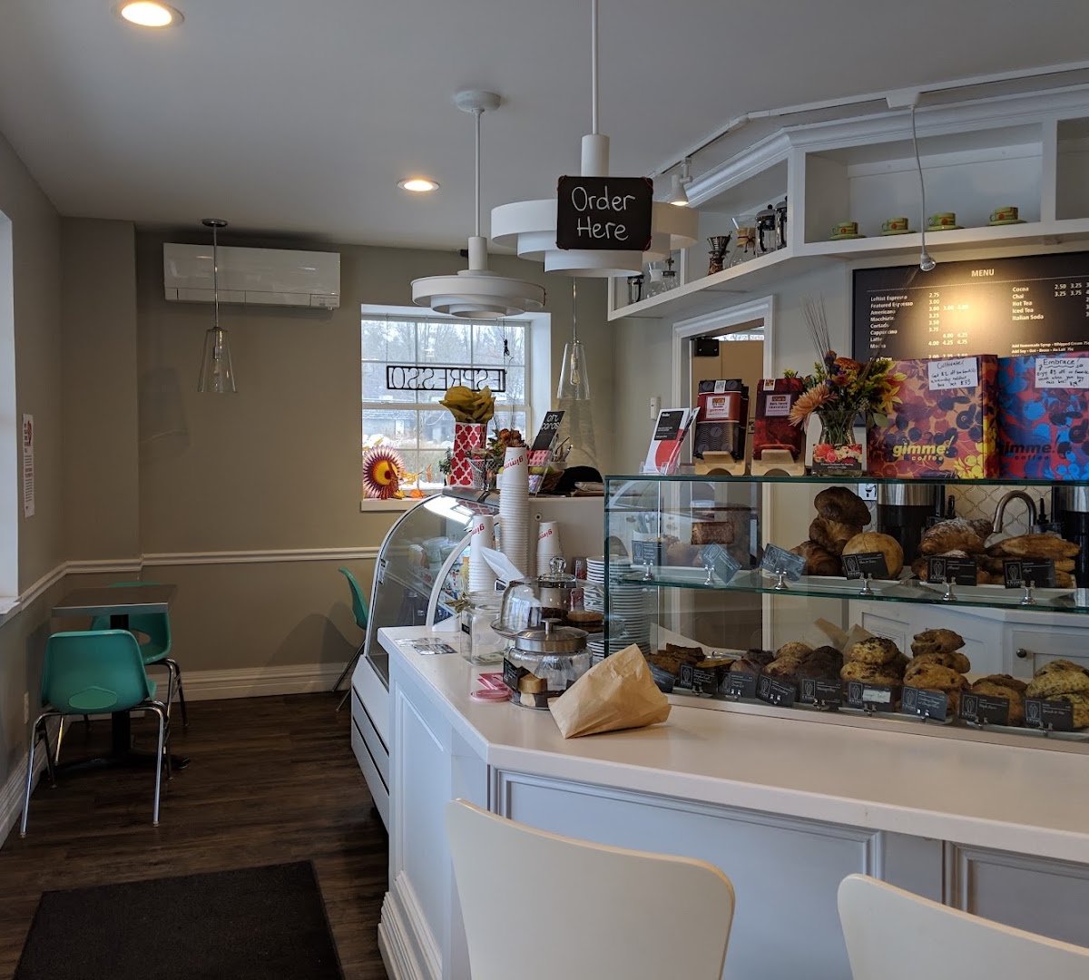 Interior of Gimme! Coffee - Community Corners, specialty coffee shop in Ithaca