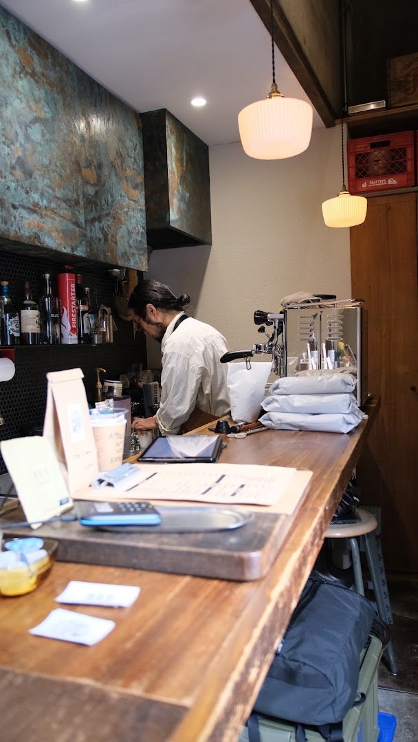 Interior of II II II COFFEE, specialty coffee shop in Tokyo