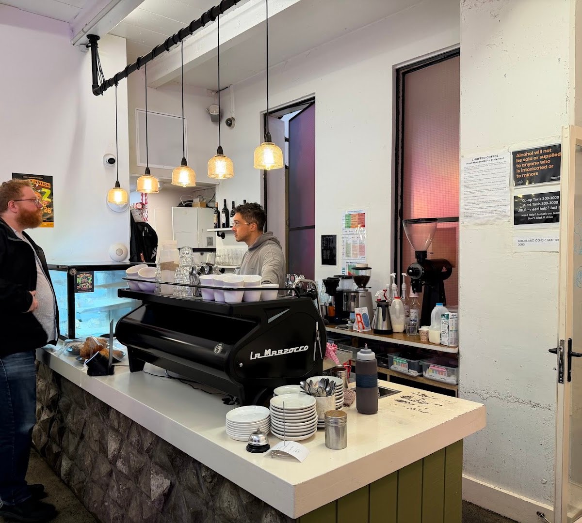 Interior of Chuffed, specialty coffee shop in Auckland