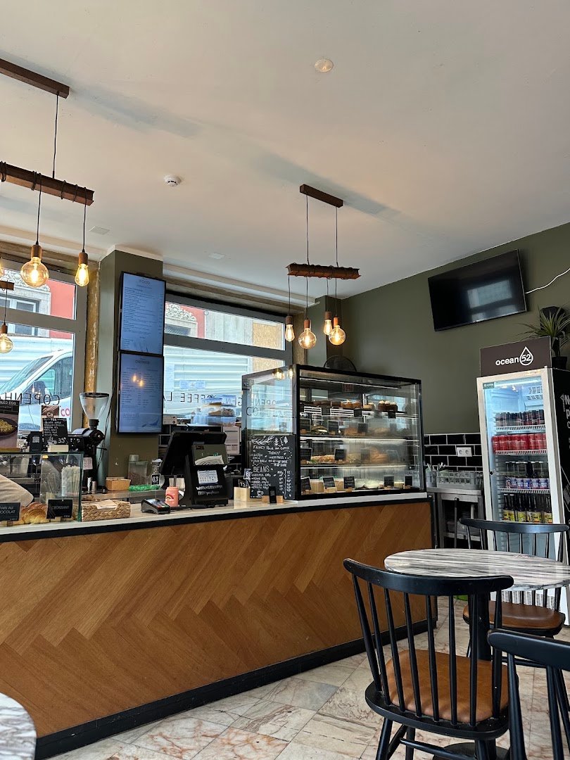 Interior of Copenhagen Coffee Lab, specialty coffee shop in Lisbon