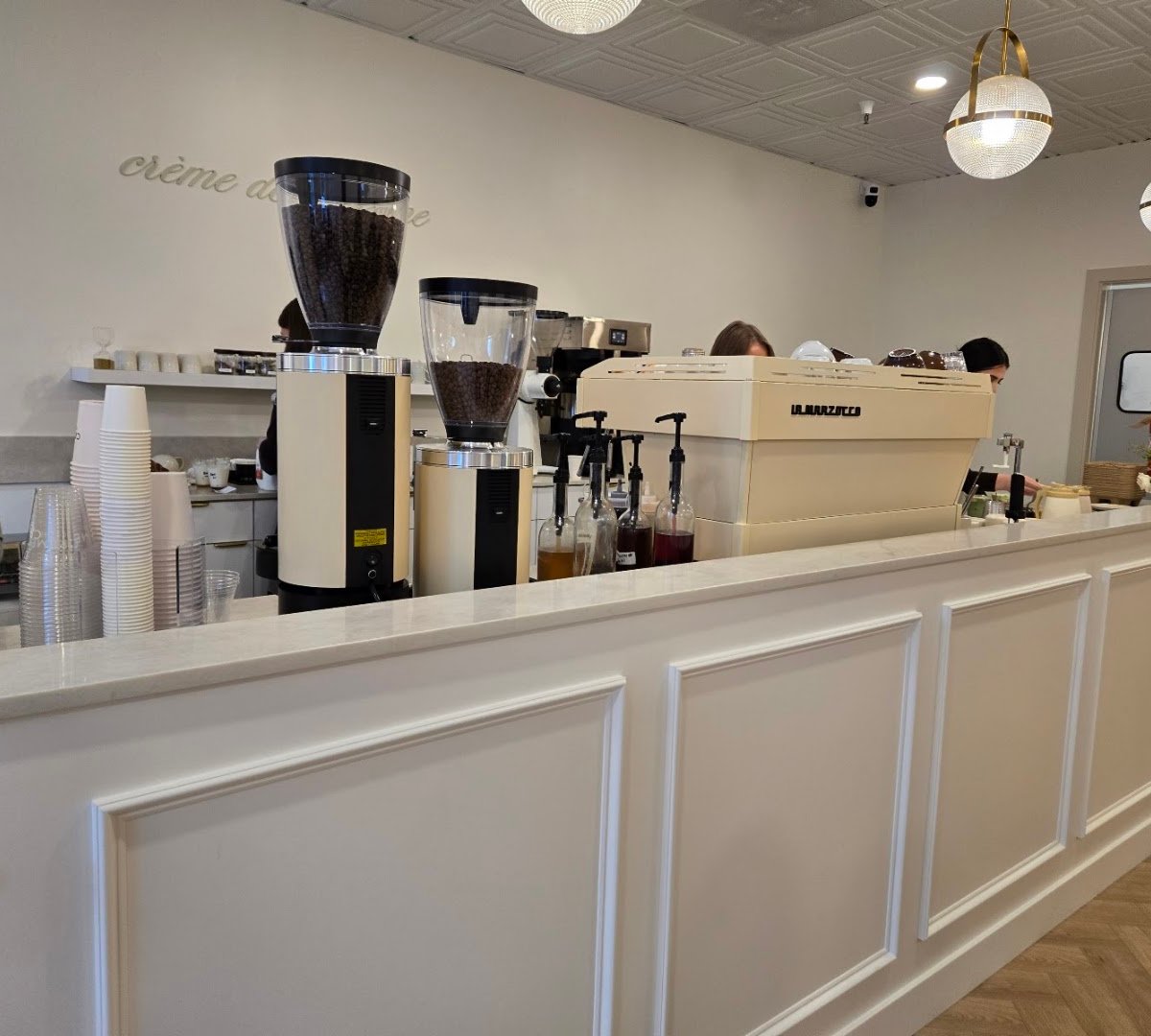 Interior of Crème Coffee, specialty coffee shop in Sacramento