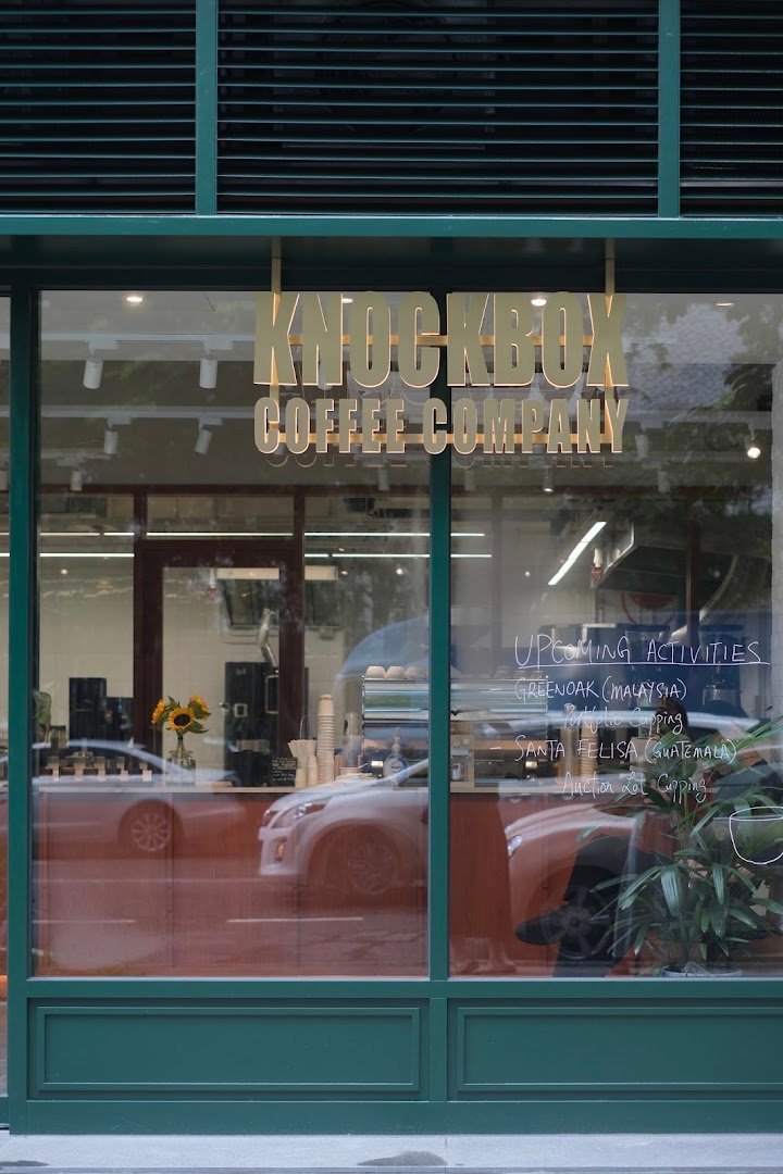 Storefront of Knockbox Coffee Company, specialty coffee shop in Hong Kong