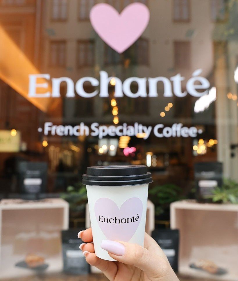 Coffee at Enchanté Café, specialty coffee shop in Helsinki